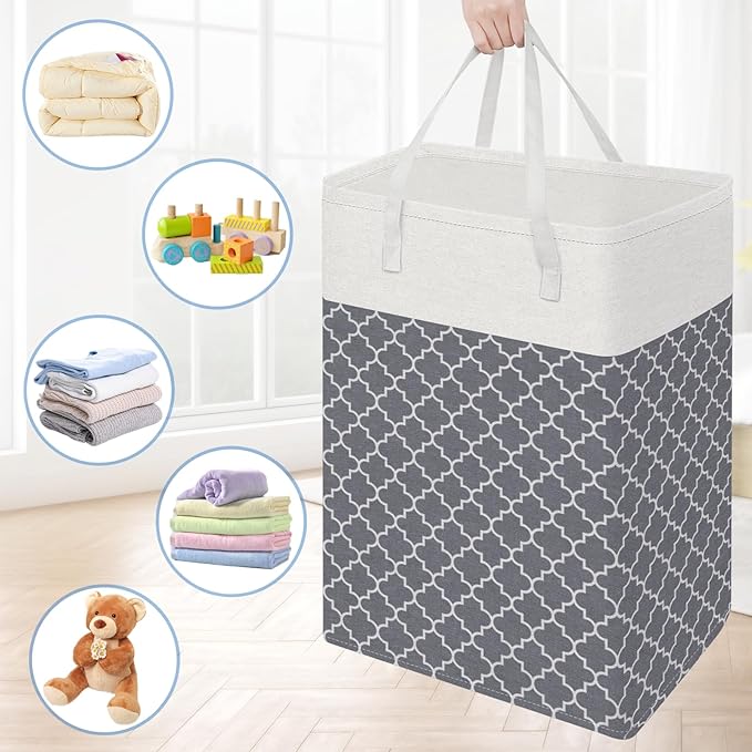 BlissTotes 3-Pack Laundry Basket, Freestanding＆Waterproof Laundry Hamper