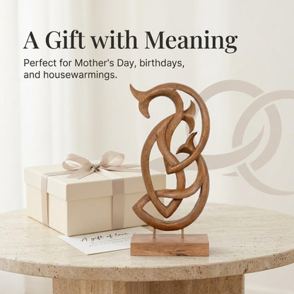 Decozen Gifts for Mom - Wooden Fish Sculpture - Mothers Day, Birthday, Home, Living Room, Shelf, Fireplace, Farmhouse, Tabletop, Boho and Mantle Decor and Christmas Decorations