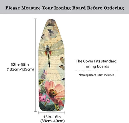 Dragonfly Ironing Board Cover and Pad 15x54 Inch, Iron Board Cover