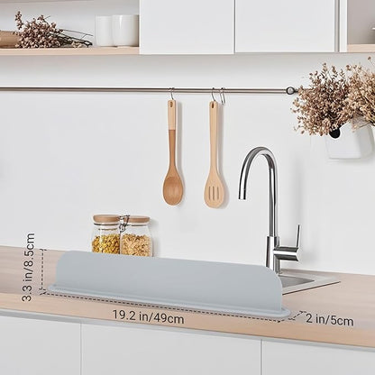 19.29 inch Kitchen Sink Splash Guard, Silicone Sink Baffle Splash Guard