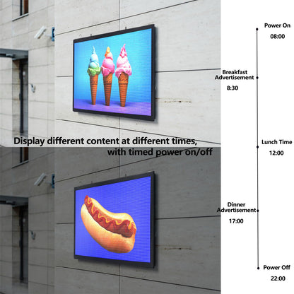 P6 Programmable LED Sign Supports Text/Image/Video, 40"x17" Outdoor Scrolling LED Digital Display for Business, IP65 Waterproof Electronic Message Board with WiFi & USB Control