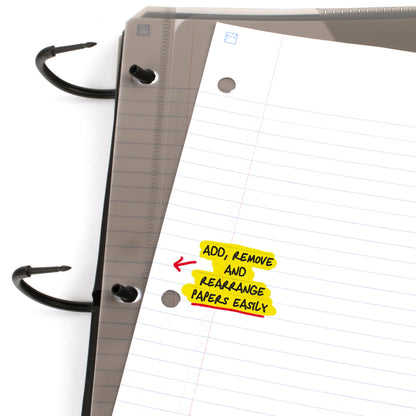 Five Star Flex Refillable Notebook + Study App, College Ruled Paper and 1 Inch TechLock Ring Binder with Customizable Cover, Pockets, Tabs and Dividers, 200 Sheet Capacity, White (29326AE2)