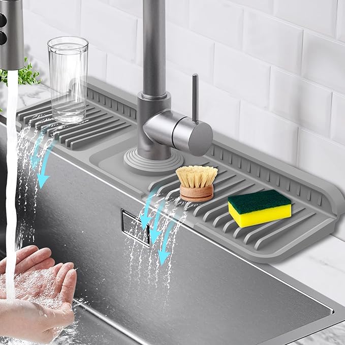 17.7-Inch Kitchen Sink Splash Guard Mat | 7° Slope