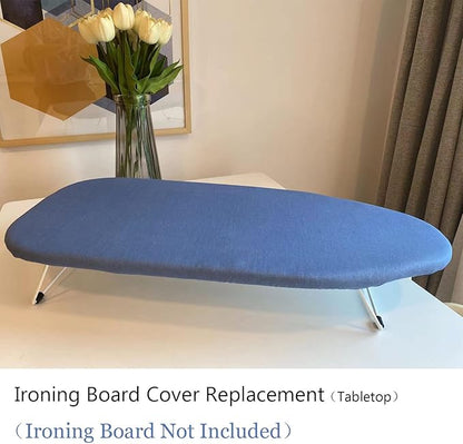 Small Ironing Board Cover and Pad 12.5 x 30, Elastic Edge, Silicone Coated