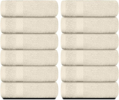 White Classic Luxury Cotton Washcloths 13x13 Inch