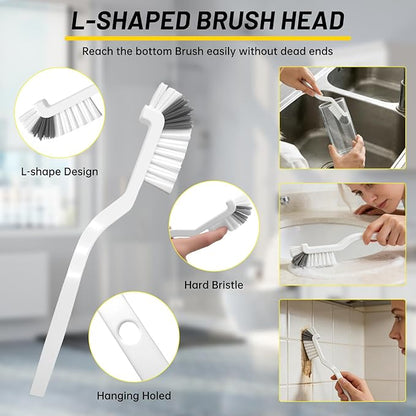 12Pcs Crevice Cleaning Brush Set, Hard Bristle Small Cleaning Brushes