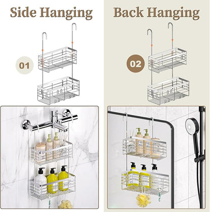DELLAN Hanging Shower Organizer, 2-Tier Shower Rack