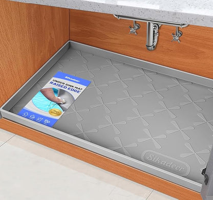 SIKADEER 25" x 19" Under Sink Mat Waterproof, Silicone Mat Kitchen Drawer Shelf and Cabinet Liner, Sink Protector for Kitchen Organizers and Storage, Boot Tray Pet Food Mats