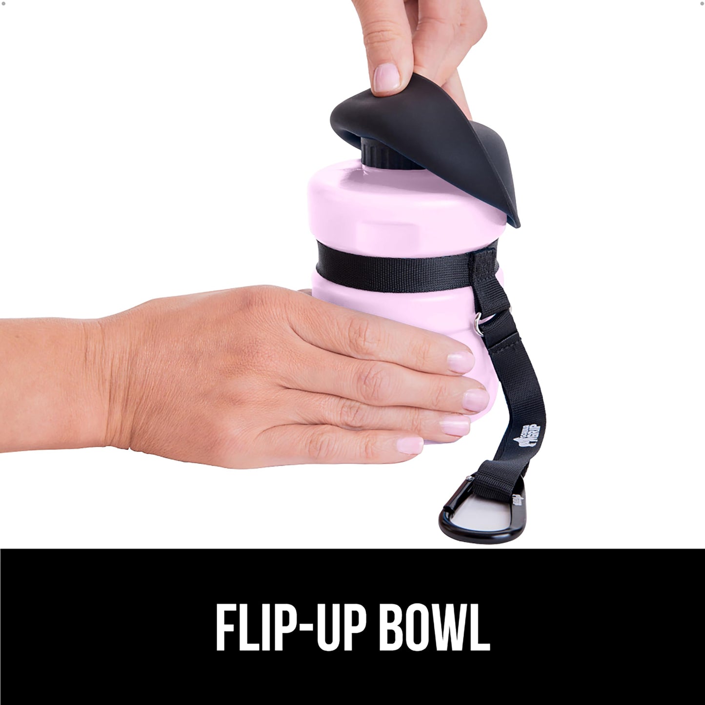 GORILLA GRIP Dog Water Bottle, Portable Water Bowl Dispenser for Dogs, 20 oz Leak Proof Pet Travel Squeeze Bottles, Food Grade Silicone, to Go Puppy Essentials, Hiking Camping Trip Accessories, Black