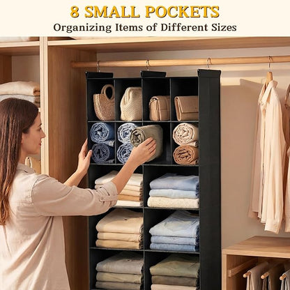 Ofiray-home 5 Tier Hanging Closet Organizer, 14 Compartments Sweater Organizer
