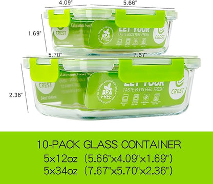 C CREST Glass Containers for Food Storage