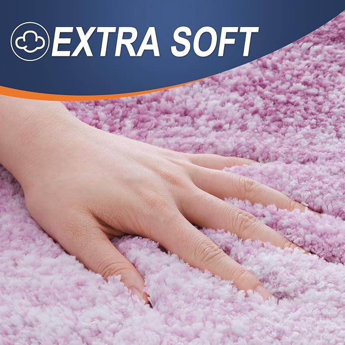 OLANLY Bathroom Runner Rugs Mat 47x17, Extra Soft Absorbent Microfiber Bath Rugs, Rubber Backing, Quick Dry, Long Bath Mats for Bathroom, Tub and Shower, Home Decor Accessories, Pinkish-Purple