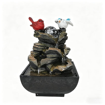 Indoor Water Fountain, Small Water Fountain Indoor, Indoor Water Feature with Desk Waterfall, Zen Table Top Fountains for Home Office Desk Decor, Mini Tabletop Fountains