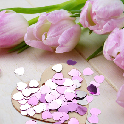 Tatuo 100 Gram Metallic Heart Confetti Heart Sequins for Valentine‘s Day Wedding Craft Party Favor, 3 Colors, 10 mm