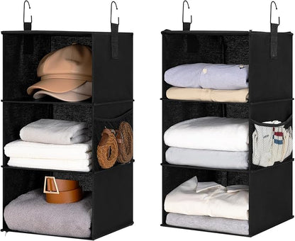 StorageWorks Hanging Closet Organizer 6-Shelf, Separable Two 3 Shelf Closet