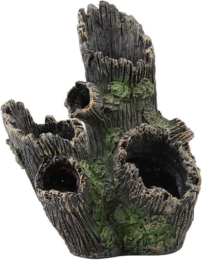 Tyenaza Aquarium Driftwood Decoration, Driftwood Resin Crafts Ornament for Aquarium Decoration Fish Tank Wood with Holes & Aquarium Caves Fish Tank Wood Decor(ST-004A)