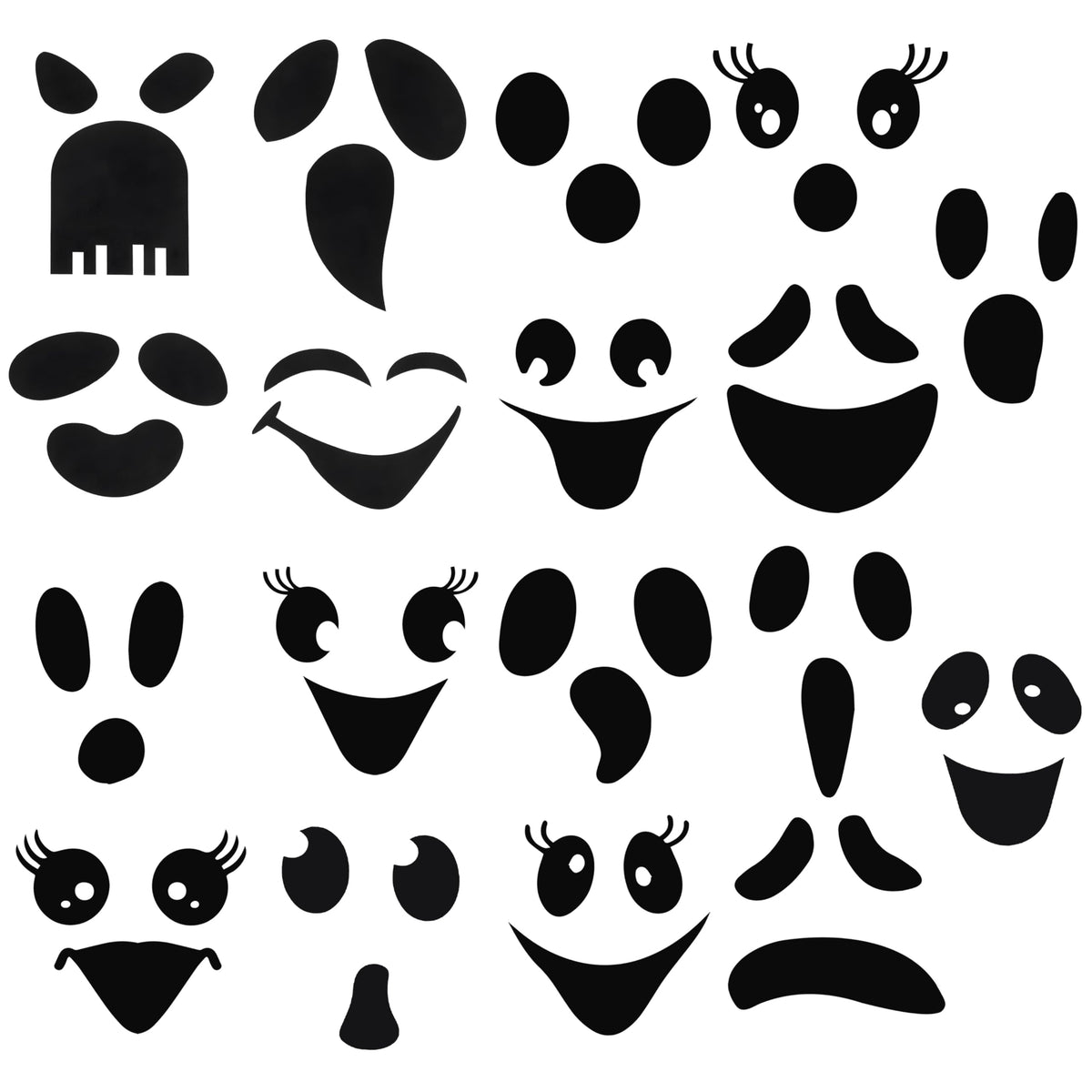 18 Pcs Cute Ghost Face Vinyl Decal Stickers for Halloween - DIY Craft Art Stickers, Wall Decals, Glass Window Sticker