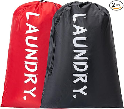 2 Pack XL Travel Laundry Bag, Machine Washable Dirty Clothes Organizer