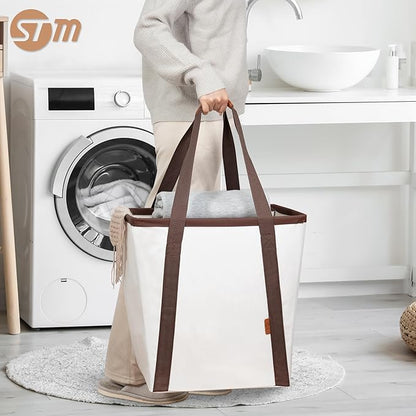 STORAGE MANIAC Collapsible Laundry Caddy, 64L Large Collapsible Laundry Basket