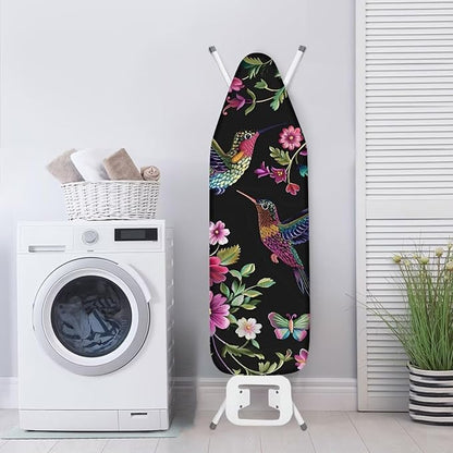 Retro Floral Hummingbird Ironing Board Cover 15x54 Inch Extra Thick Resistant
