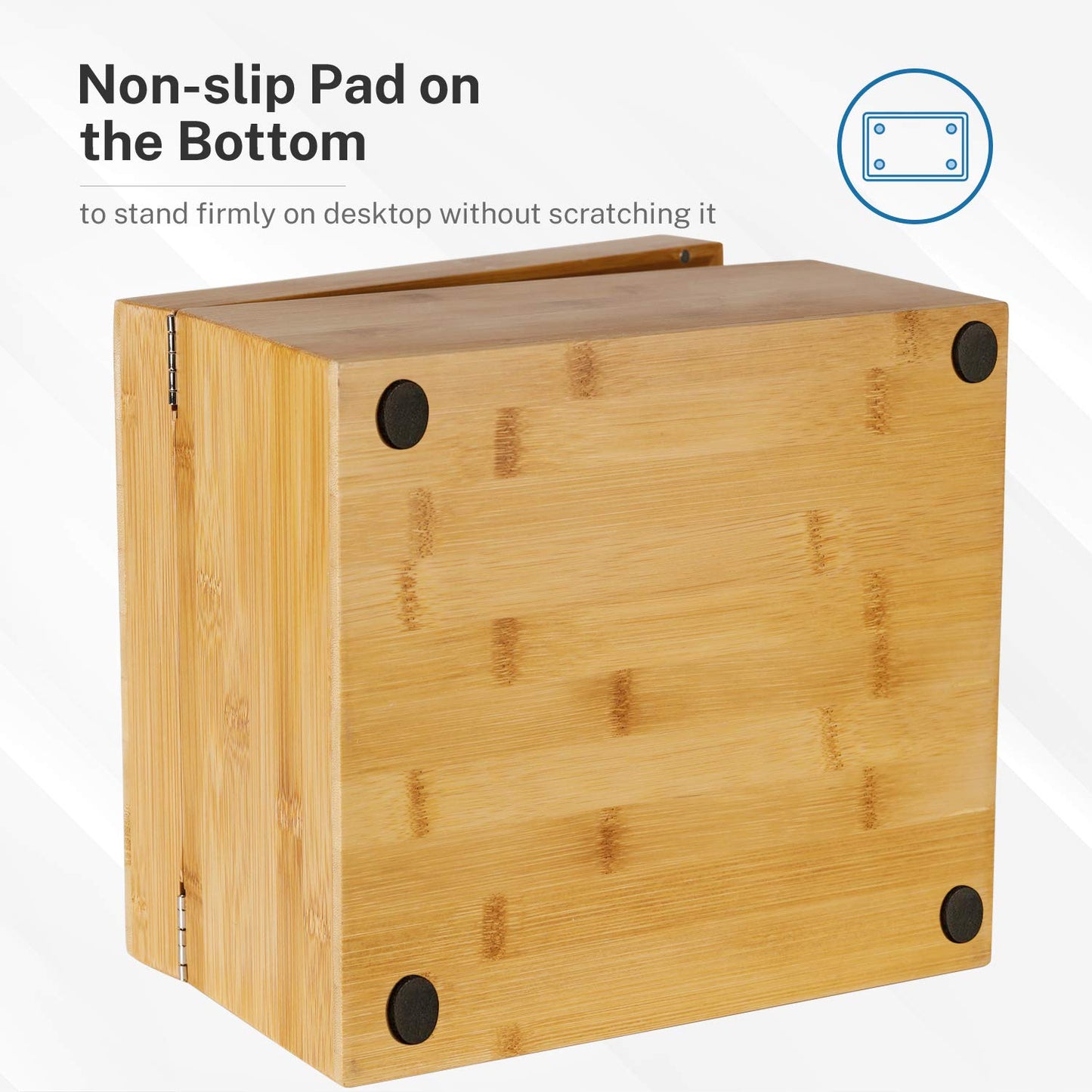MaxGear Index Card Holder, 5 x 8 Inch Wooden Business Card Organizer for Desk with 3 Dividers, Bamboo Index Cards Box with A-Z Tabs Holds 600 Cards for Recipe Flash Storage