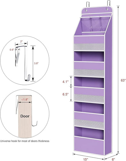 Univivi 6-Shelf Over Door Hanging Organizer Fabric Baby Door Storage