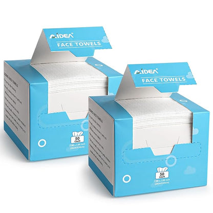 AIDEA Face Towels Disposable-100Ct, Clean Facial Towelettes