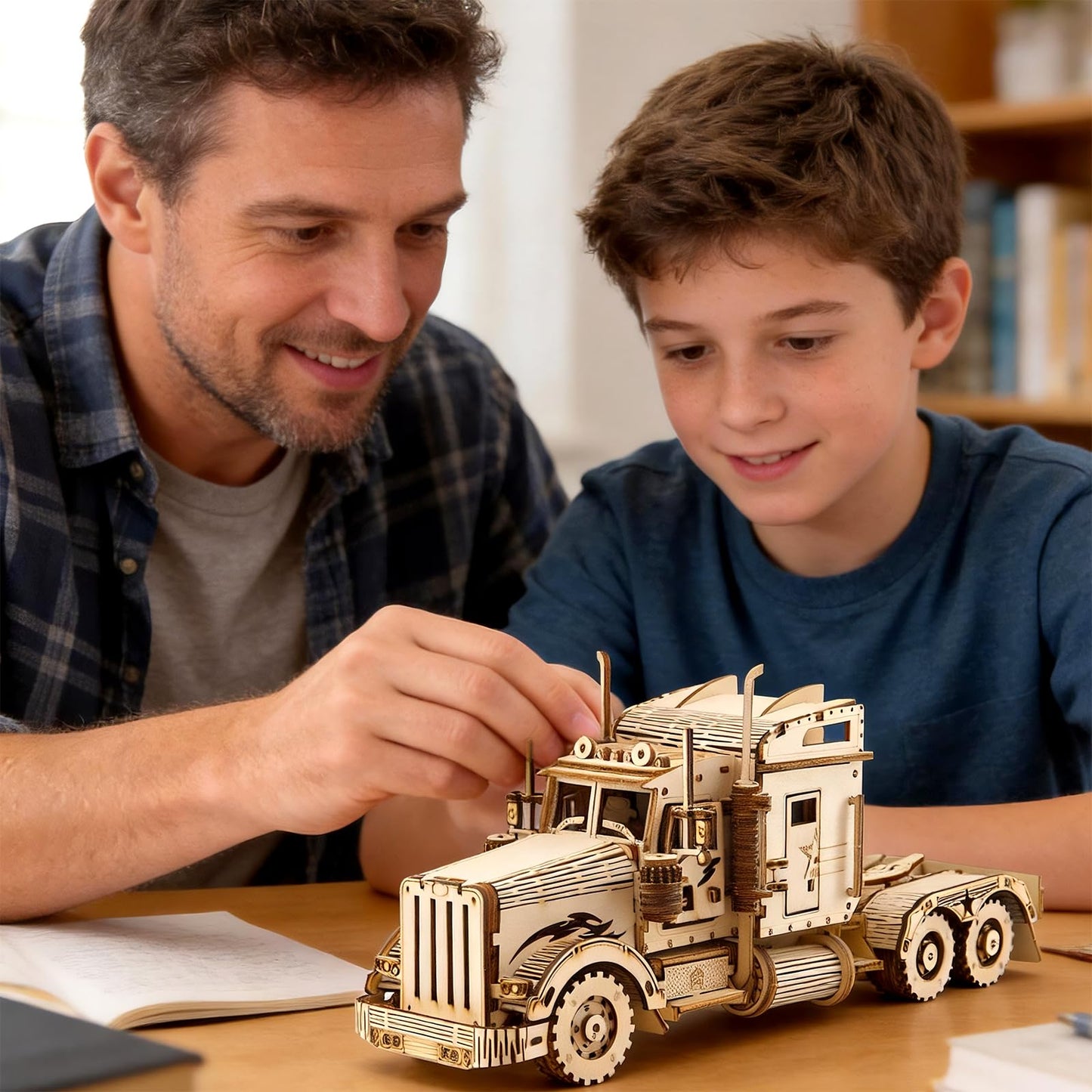 Kaptein 3D Wooden Puzzles for Adults & Teens – DIY Truck Model Kit to Build – Brain Teaser Craft – Birthday Gifts & Desk Decor
