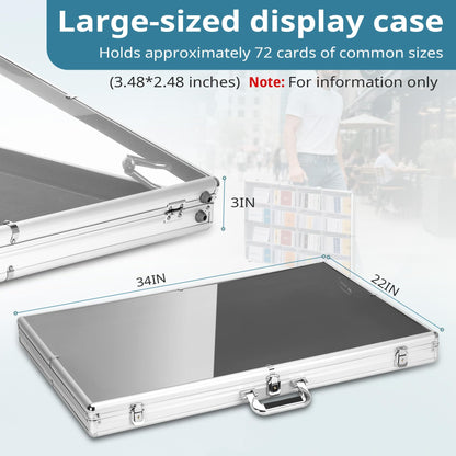 34"x22" Portable Trade Show Display Case for Trade Shows & Table Top Card Display Case – Aluminum Frame with Acrylic Side Panels for Easy Display(Sliver)