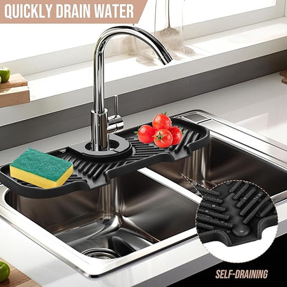 2 Pcs Silicone Faucet Splash Guard 10.6 ” x 4.3” Kitchen Sink Splash Guard