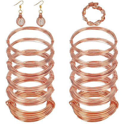 BENECREAT 12 Rolls 196 Feet Dead Soft Copper Wire, 18/20/22/24/26/28 Gauge Solid Bare Copper Wire for Jewelry Making, Gem Wrapping