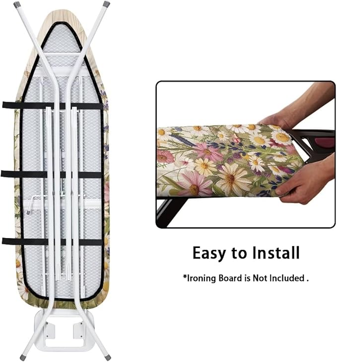 Butterfly Ironing Board Cover and Pad Floral, Non Stick Scorch and Stain
