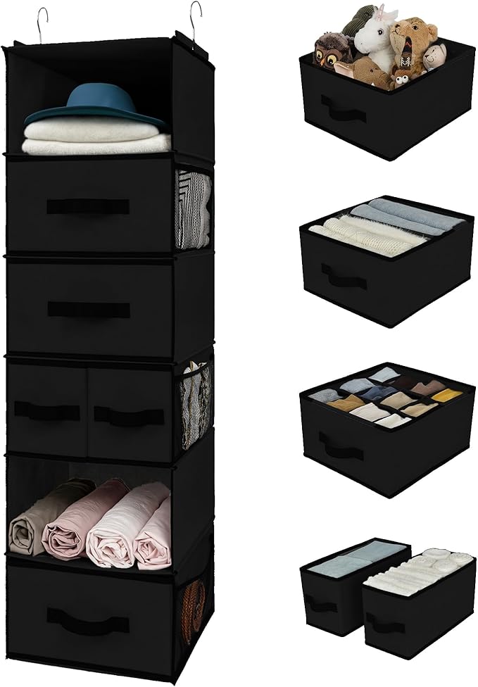GRANNY SAYS Hanging Closet Organizer 6 Shelves, Closet Organization and Storage