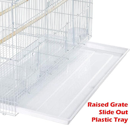 55" X-Large with Tight 3/8-Inch Bar Spacing Multiple Flight Bird Aviary Budgie Canary Finch Breeding Cage with Removable Rolling Stand
