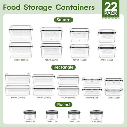 44-Piece Food Storage Containers