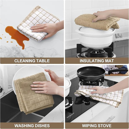 Homaxy Premium Cotton Kitchen Towels 16"x 28", Large Natural Ring Spun 390 GSM