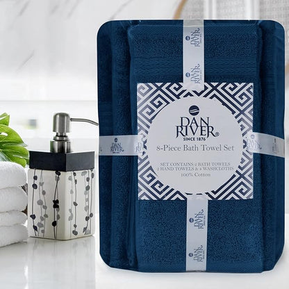DAN RIVER 8 PC Luxury Bath Towels