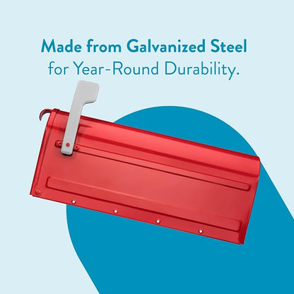 ARCHITECTURAL MAILBOXES 7600R MB1 Mailbox, Medium, Red | Galvanized steel build for outside with rust-resistant powder-coat finish and a magnetic door closure. USPS approved.