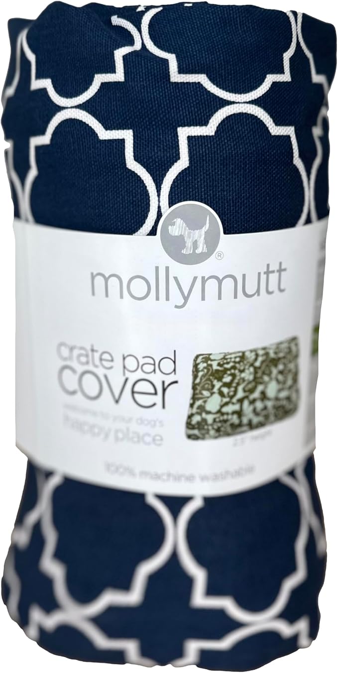 Molly Mutt Dog Crate Pad Cover, 100% Cotton Canvas Cover for Dog or Puppy Crate Bed, Durable, Washable, and Free of Harmful Chemicals, Pre-Shrunk, 24"x18"x2.5", Romeo & Juliet