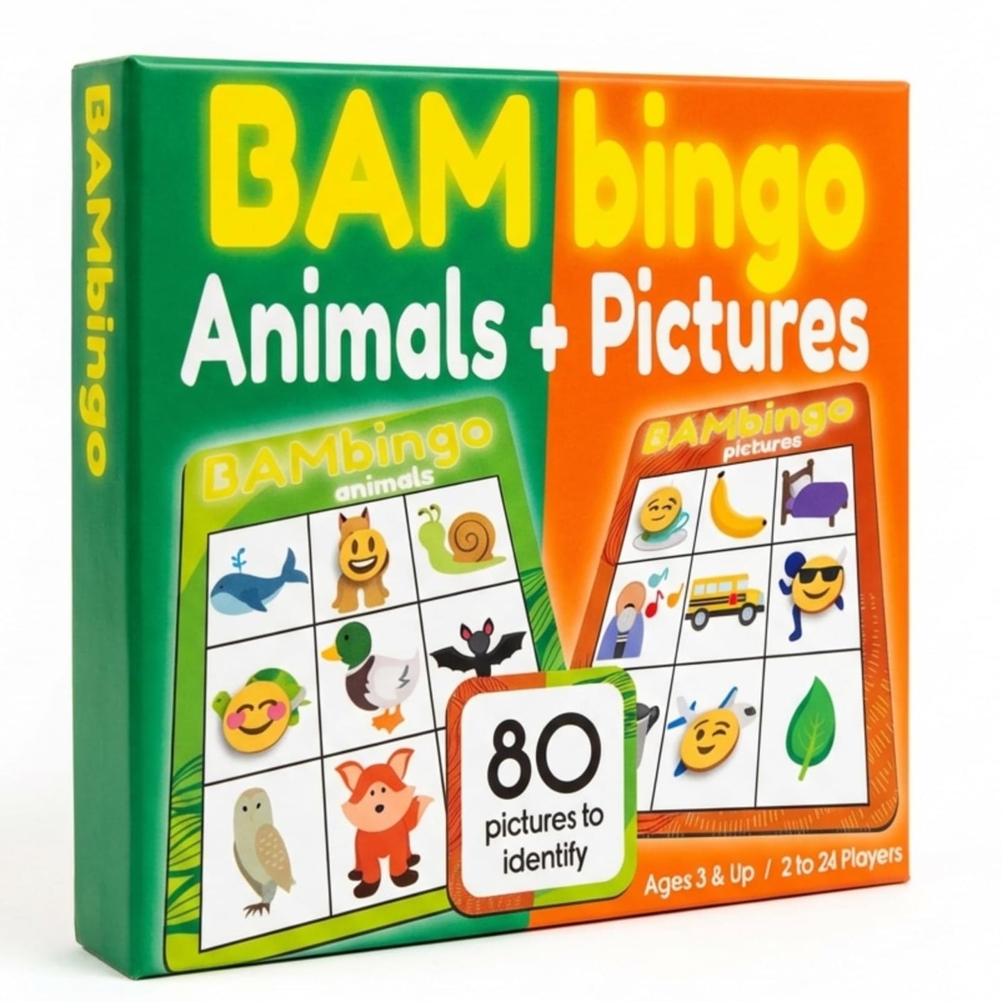 THE BAMBINO TREE Animal and Picture Bingo Game for Kids - Flash Cards Matching Learning Board Game for Ages 3-6 Preschool, Kindergarten & Family Fun