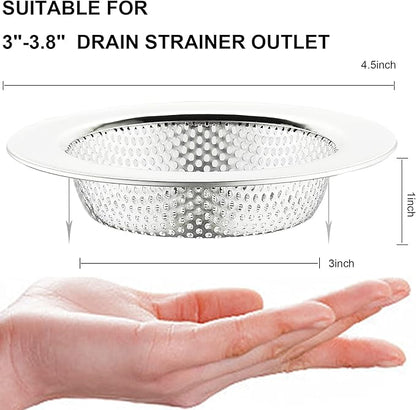 LASSHSWA 2 Pcs Kitchen Sink Strainer Stainless Steel, Mesh and Punching