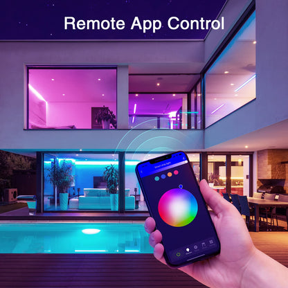OHMAX Smart LED Strip Lights, 32.8ft RGB Lights Music Sync Color Changing Compatible with Alexa & Google Home, App Remote Control, Smart Home Lighting Decoration, WiFi 2.4Ghz