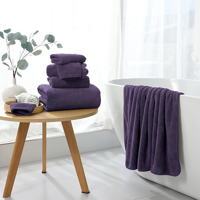 8 Piece Bathroom Towel Set |2 Oversized Large Bath Towels Sheet, 2 Hand Towels