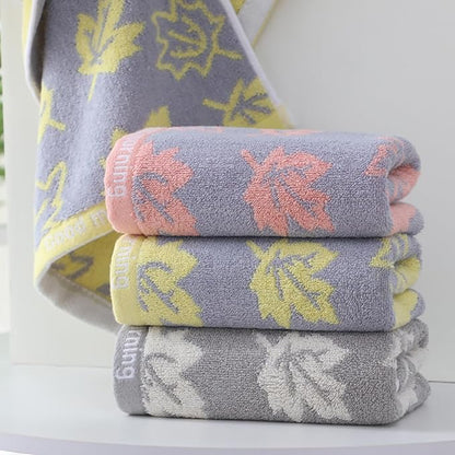 2 Pack Decorative Maple Leaf Hand Towels Cotton, Soft Highly Absorbent Bathroom