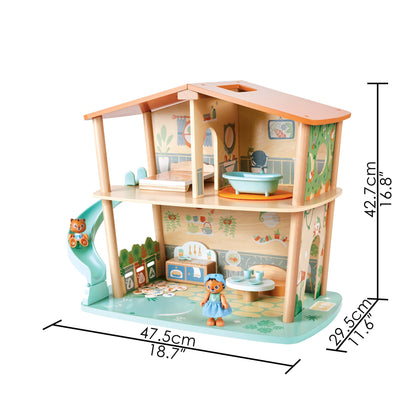Hape Tigers Jungle House,Green Planet Explorers | Educational Toy Doll House with Furniture, for Children Ages 3+ Years