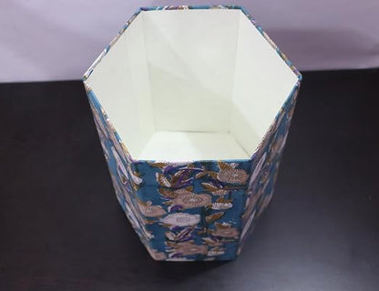 Generic 3.3 Gallon Cotton Hand Block Printed Paper Waste Basket |Small Decorative Trash Can for Housewarming Gifts in Living Room, Bedroom, Bathroom | Eco-Friendly, Plastic-Free (1, CREEM FLOWAR)