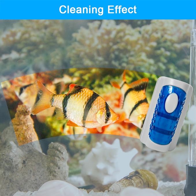 DaToo Aquarium Cleaner Fish Tank Glass Cleaner Algae Cleaner Scraper Magnetic Scrubber Algae Clean Brush, 2 Pcs, Size M, 1 Yr Warranty