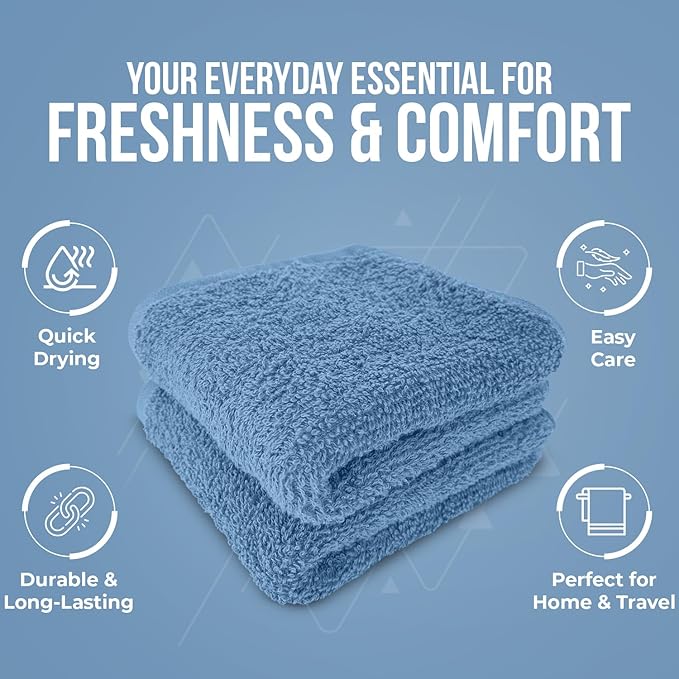 DAN RIVER 12 Pack Wash Cloths for Showering