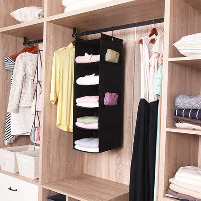 MAX Houser 5-Shelf Hanging Closet Organizer, Space Saver, Cloth Hanging Shelves
