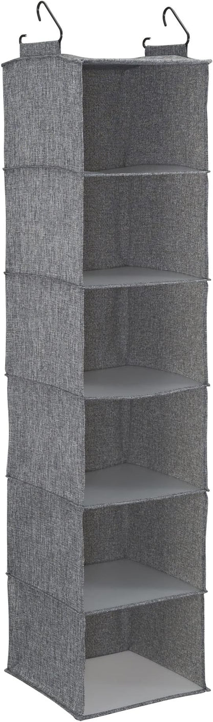 Household Essentials 6 Shelf Hanging Closet Organizer, Hanging Closet Shelf